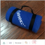 Blue fleece travel blanket